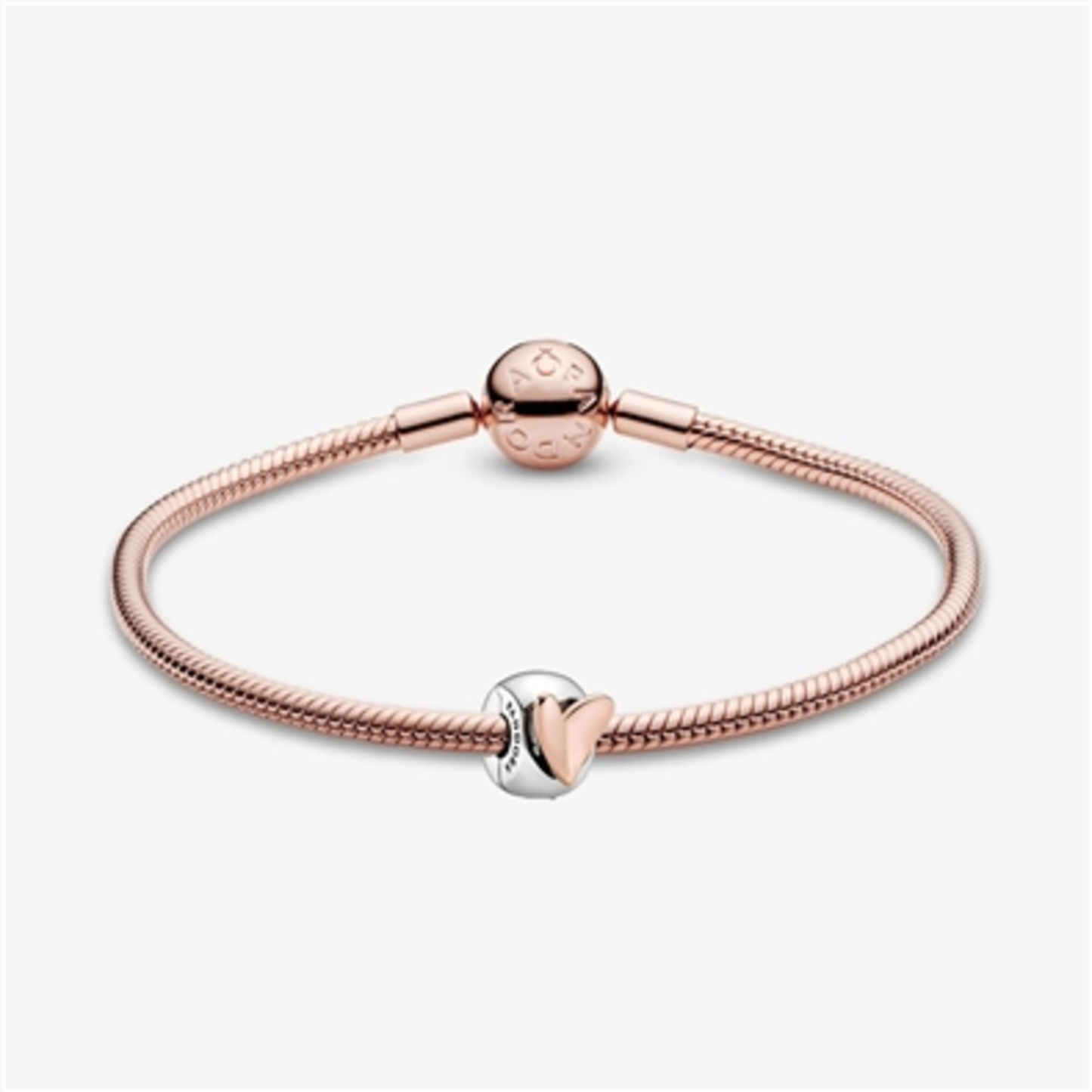FLOATING HEART BRACELET, ROSE GOLD, 7.5"