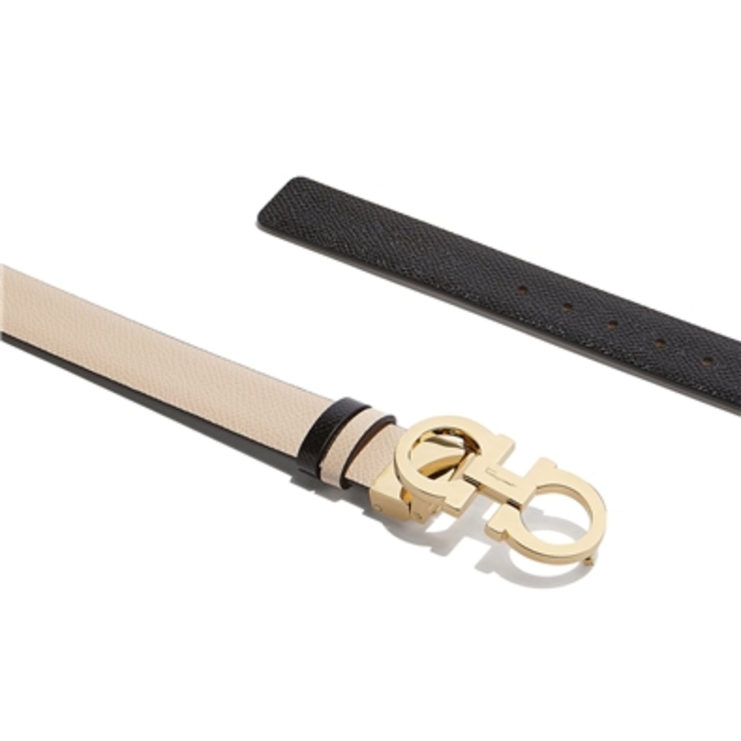 Reversible Gancini Belt, Black Macadamia