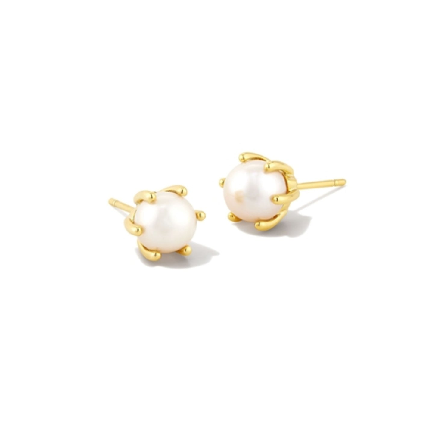 ASHTON PEARL STUD EARRINGS, GOLD/ WHITE PEARL