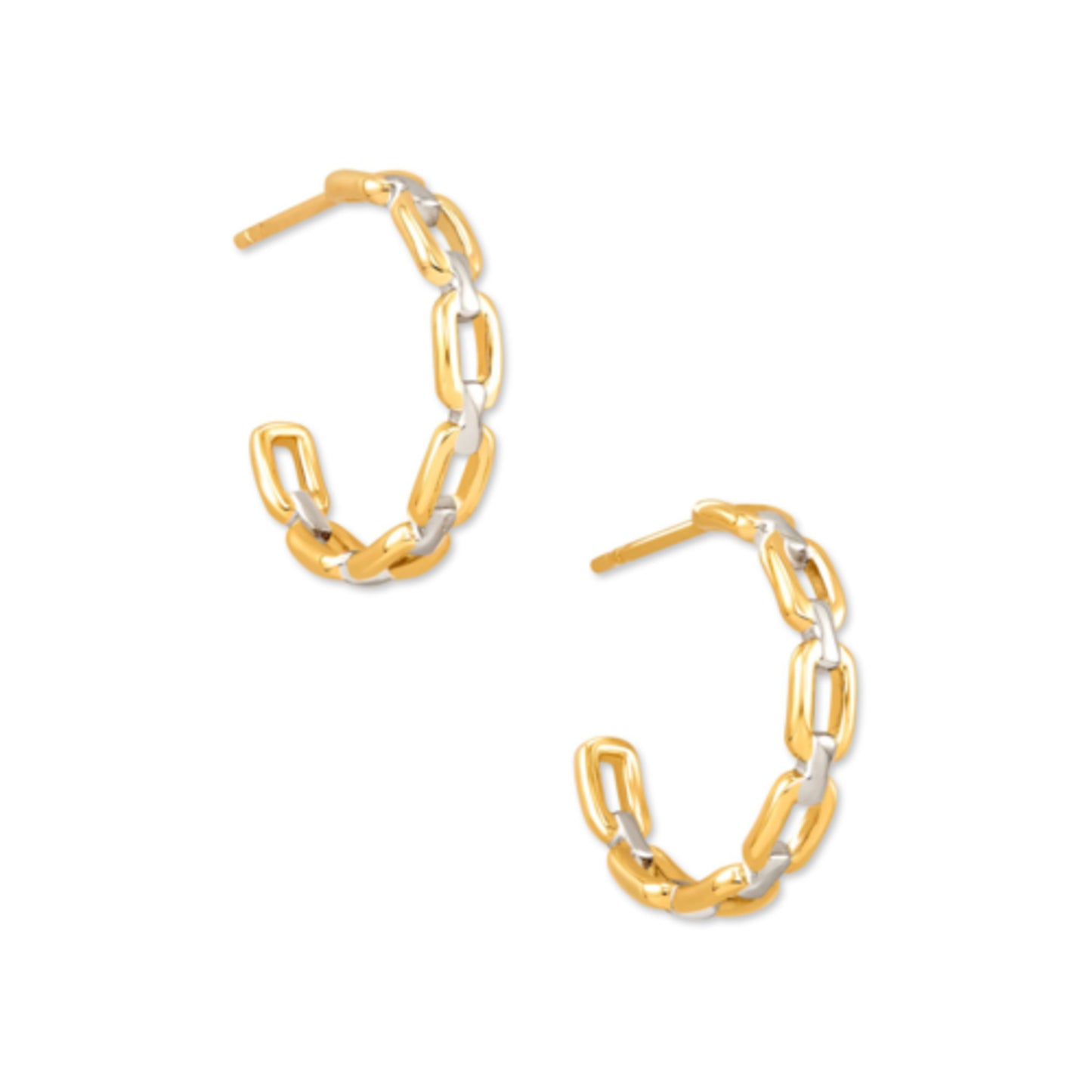 WREN HOOP EARRINGS IN MIXED METAL, 18K YELLOW GOLD VERMEIL & STERLING SILVER
