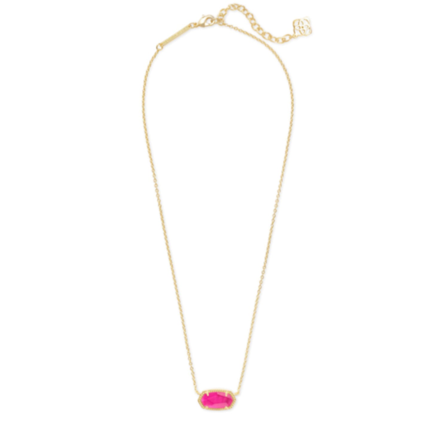 ELISA SHORT PENDANT NECKLACE, GOLD/AZALEA