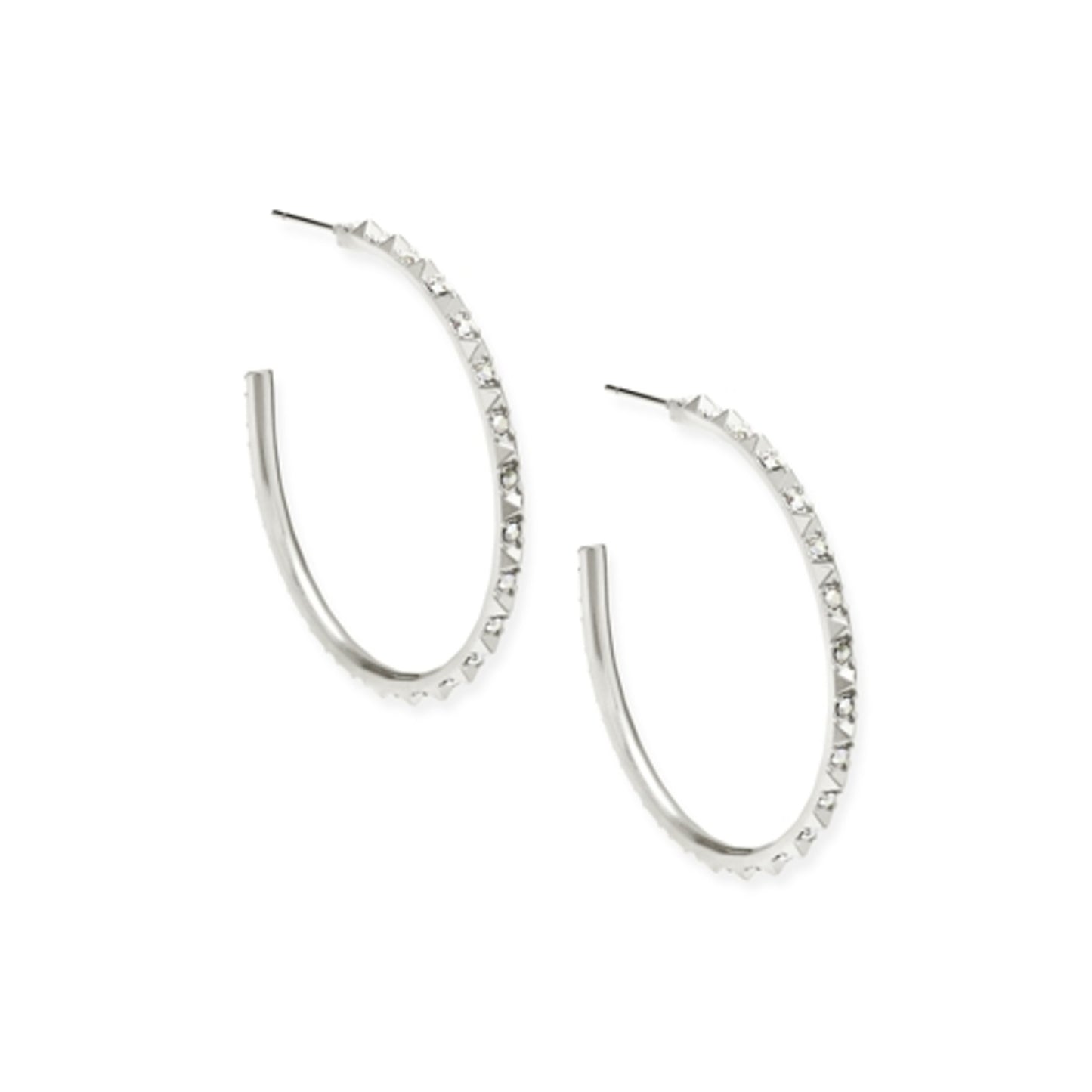 Veronica Hoop Earrings, Silver