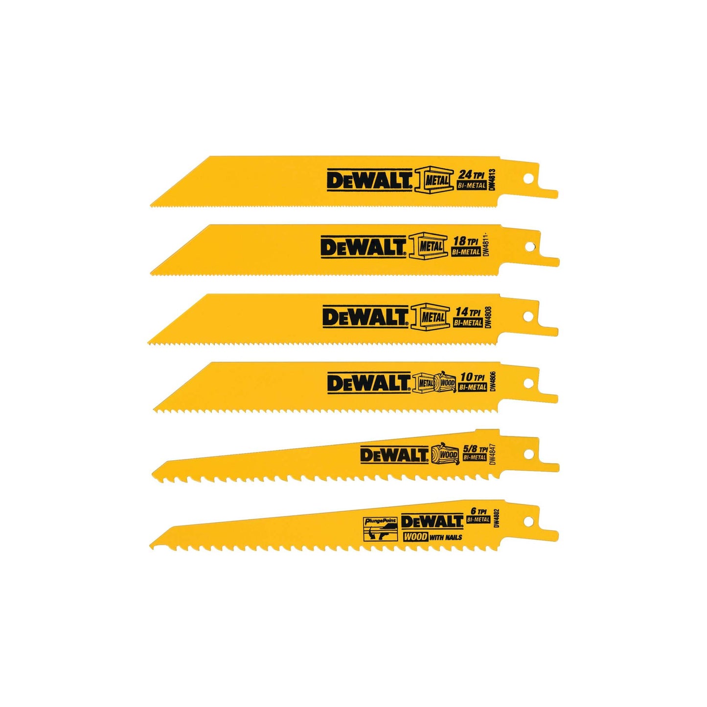 6PC BI-METAL RECIPROCATING SAW BLADE SET