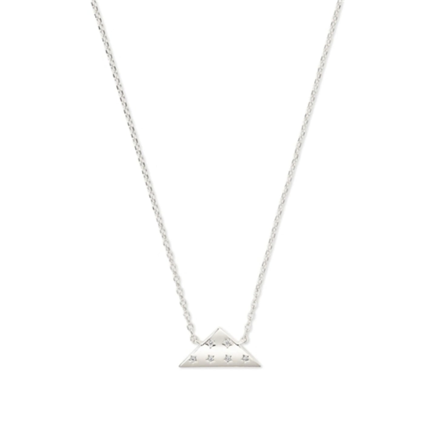 FOLDS OF HONOR PENDANT NECKLACE, SILVER WHITE CZ