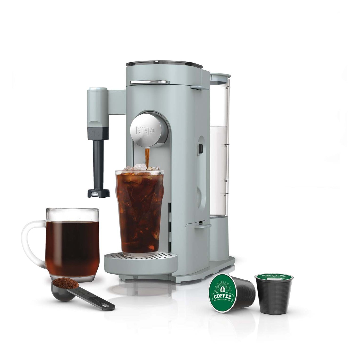 SINGLE-SERVE PODS & GROUNDS SPECIALTY COFFEE MAKER GLACIER BLUE