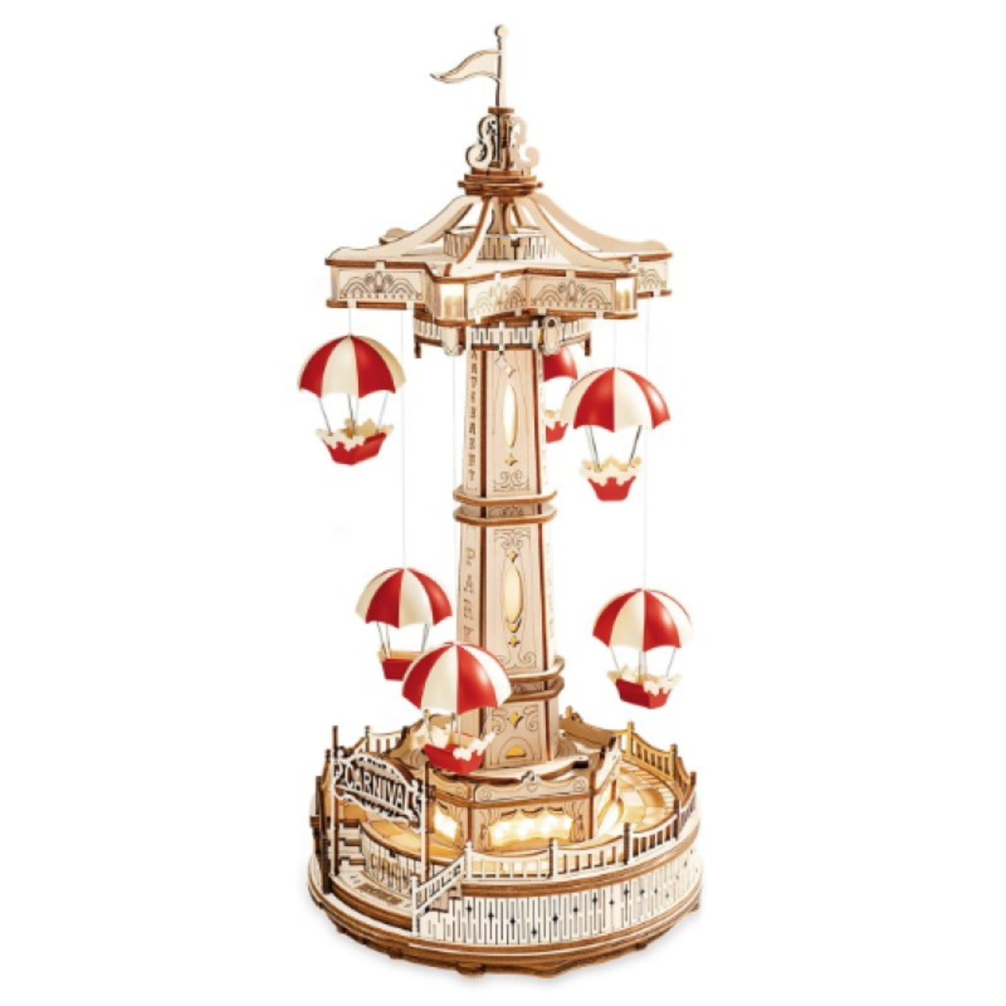 ELECTRO MECHANICAL WOODEN PUZZLE - (PARACHUTE TOWER)