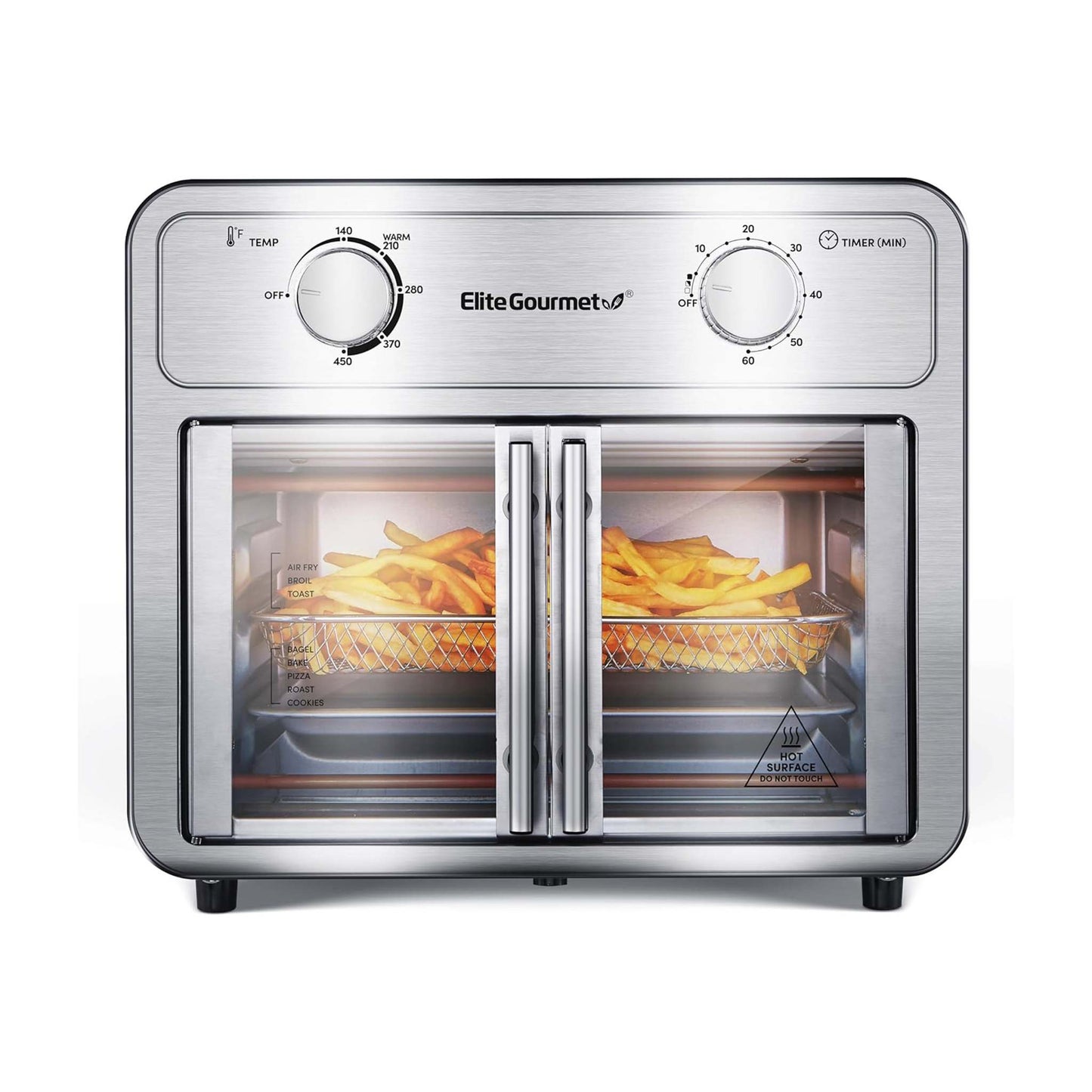 12L French Door Air Fryer Oven Stainless Steel