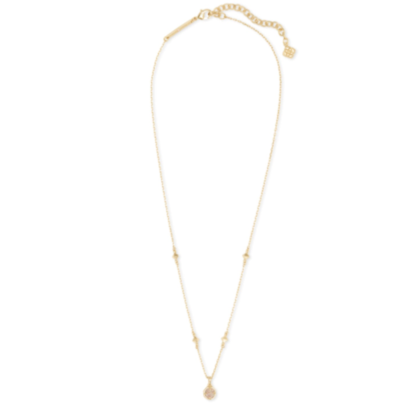 NOLA SHORT PENDANT, GOLD IRIDESCENT DRUSY