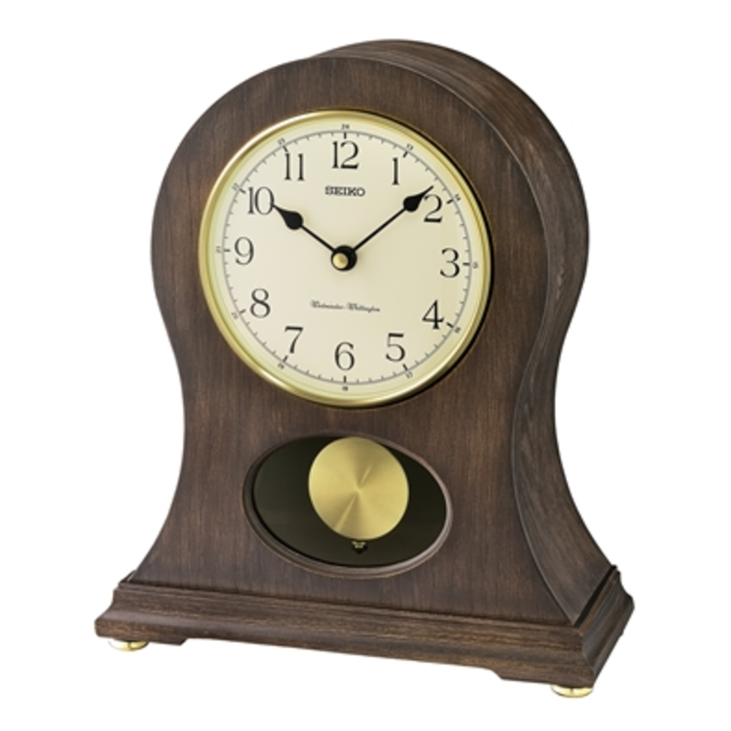 TAI WOOD CHIME MANTEL CLOCK, ANTIQUE BROWN
