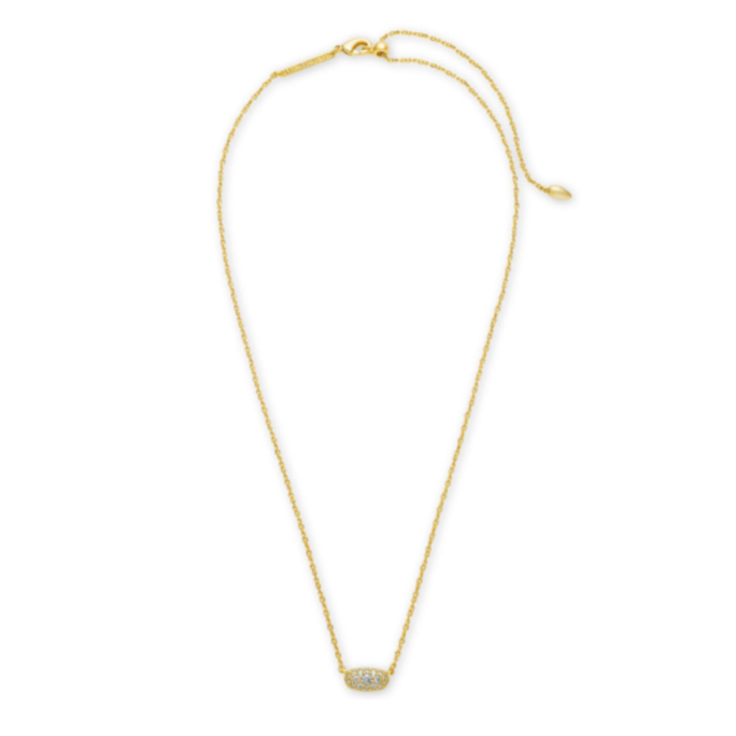 GRAYSON CRYSTAL PENDANT NECKLACE, GOLD METAL WHITE CZ