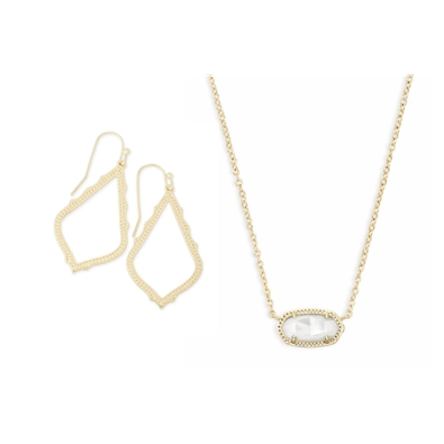 ELISA GOLD IVORY MOP SOPHIA 2 PC SET, GOLD/MOTHER OF PEARL