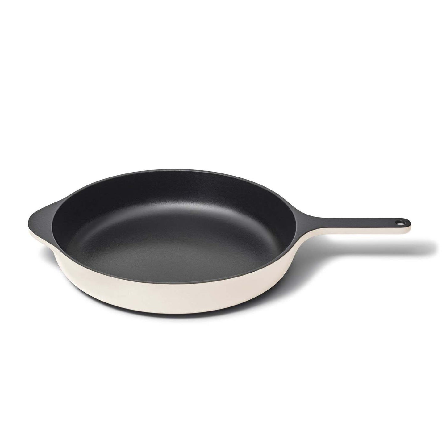 12" ENAMELED CAST IRON LARGE SKILLET CREAM