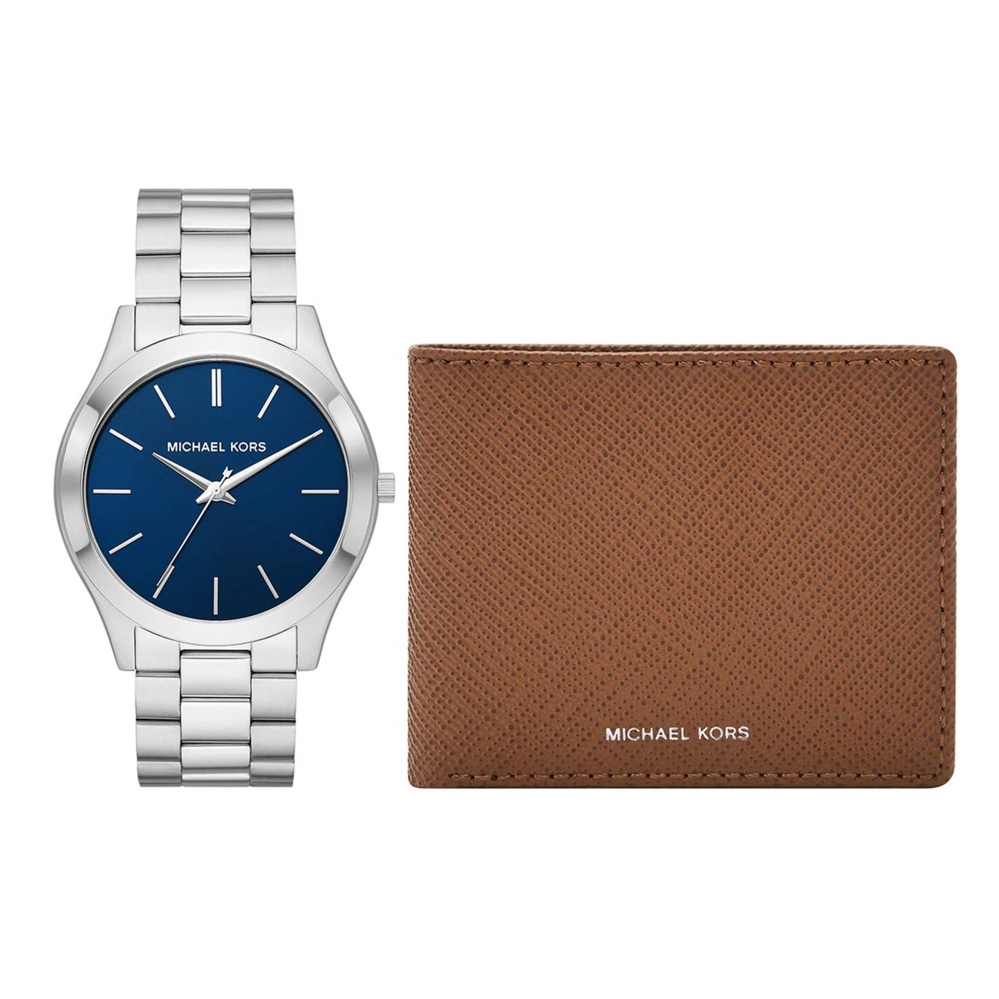 MENS SLIM RUNWAY & DIAL WATCH W/ LEATHER WALLET