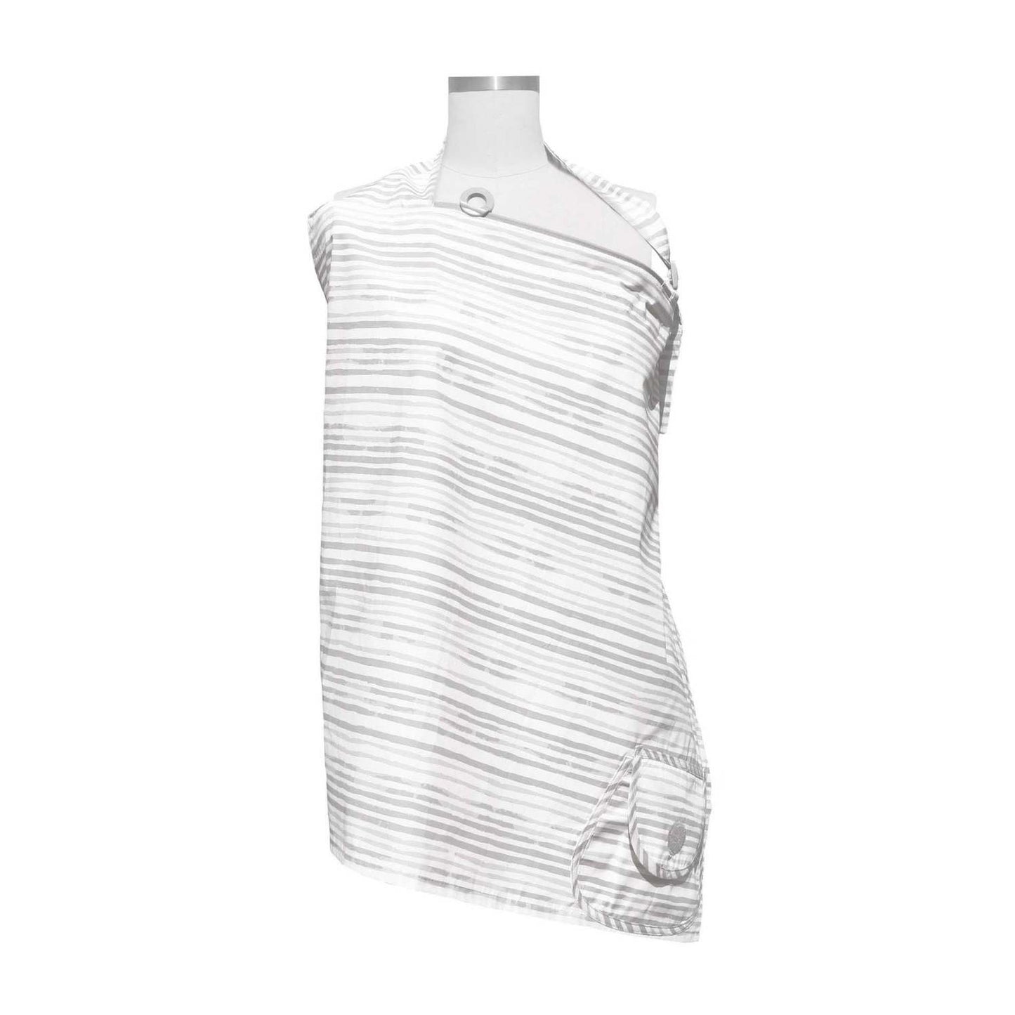 BOPPY NURSING COVER GRAY WATERCOLOR STRIPES