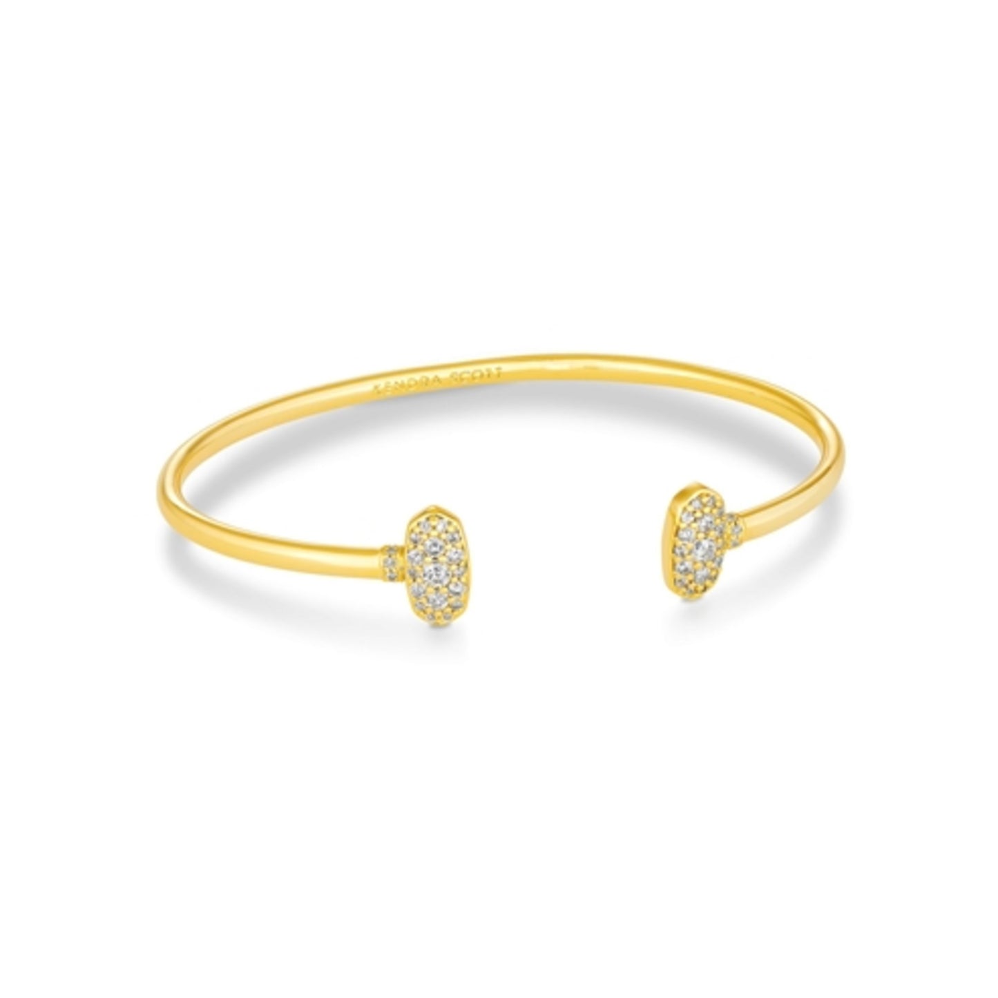 Grayson Crystal Cuff Bracelet Gold w/CZ, Gold Metal White CZ
