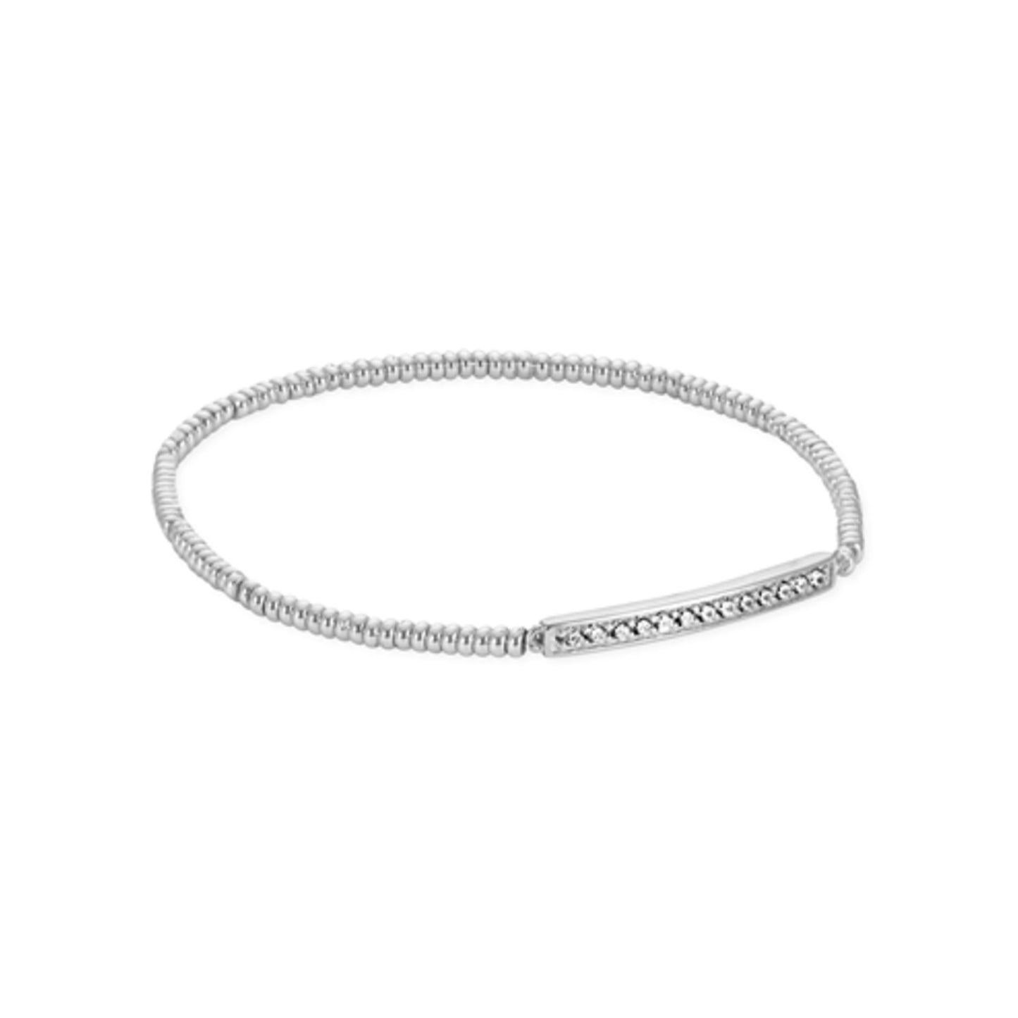 ADDISON STRETCH BRACELET, RHODIUM METAL