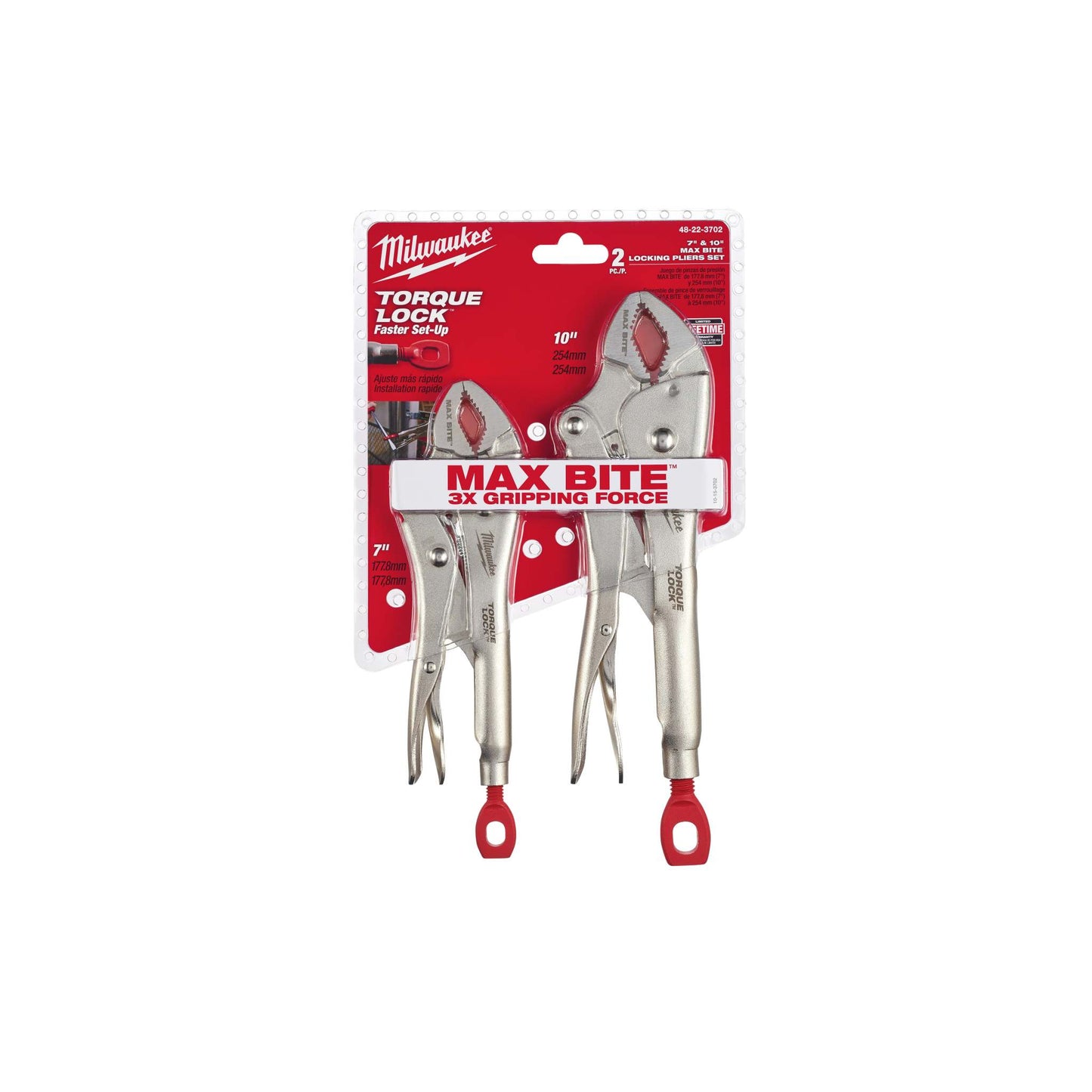 2pc Curved Jaw Locking Pliers 7" & 10"
