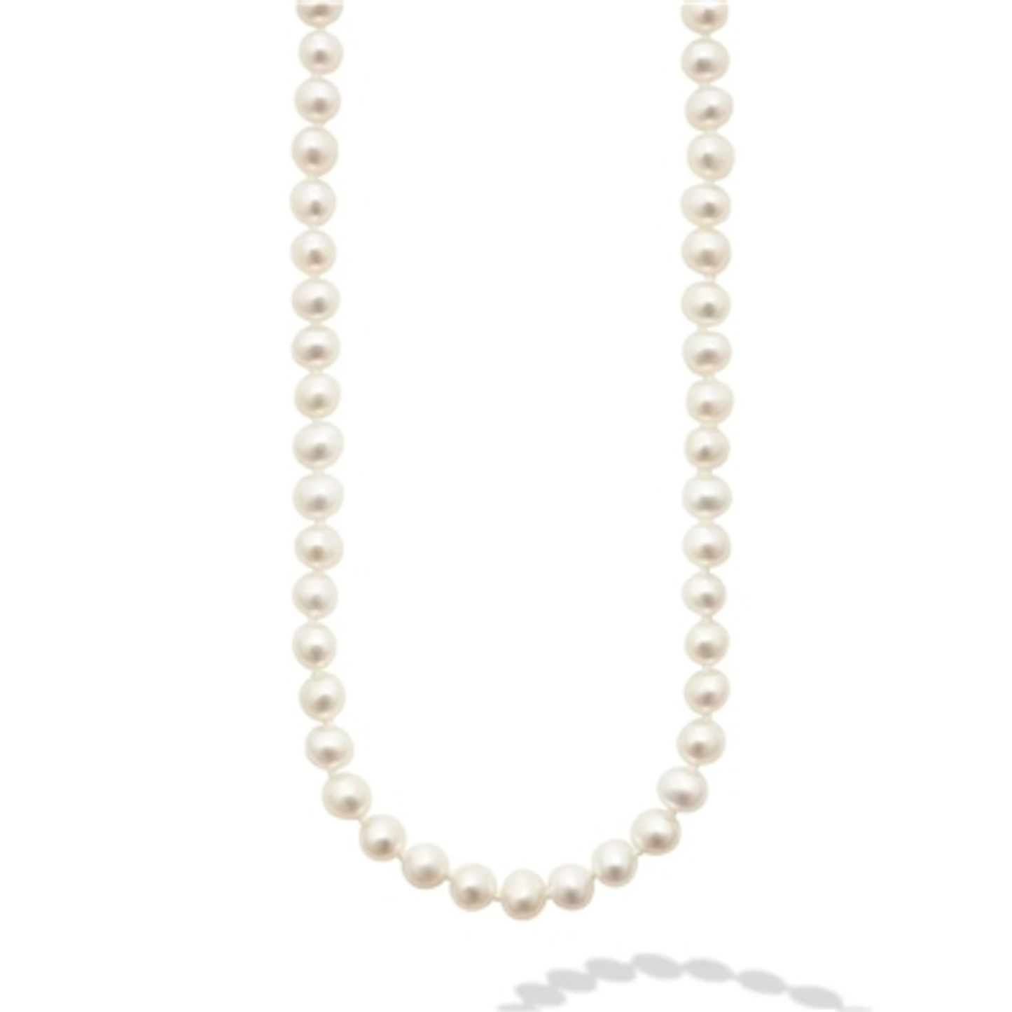 SMALL PEARL NECKLACE, STERLING SILVER & 18K GOLD