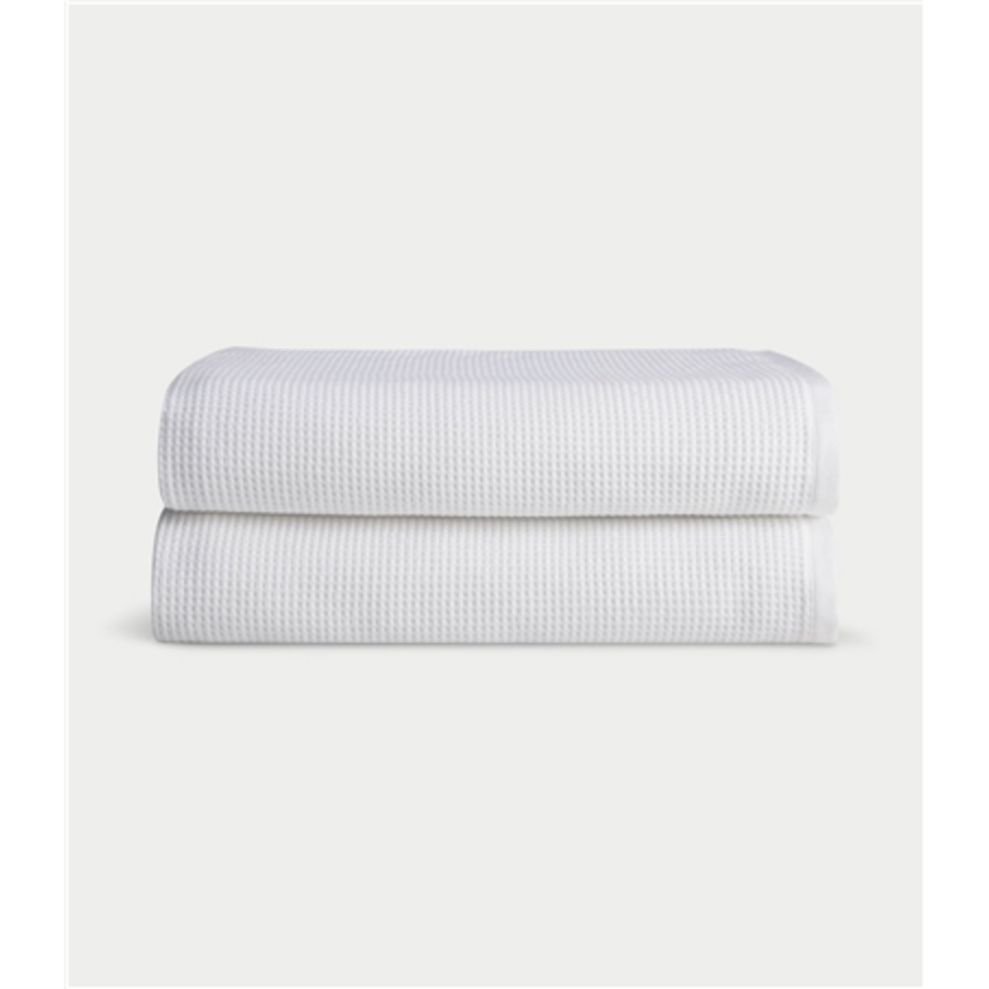 WAFFLE BATH SHEET 2PC SET, WHITE