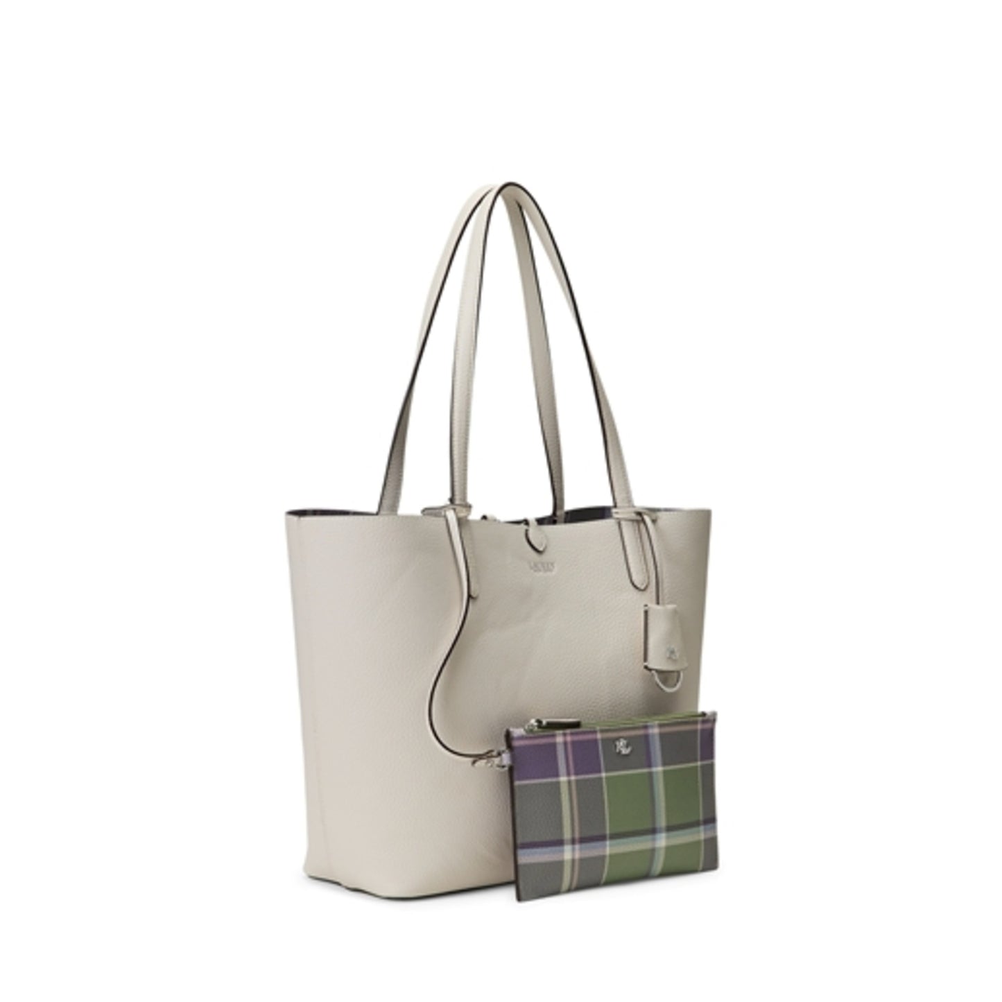 Medium Reversible Tote, Soft White/Beaumont Plaid