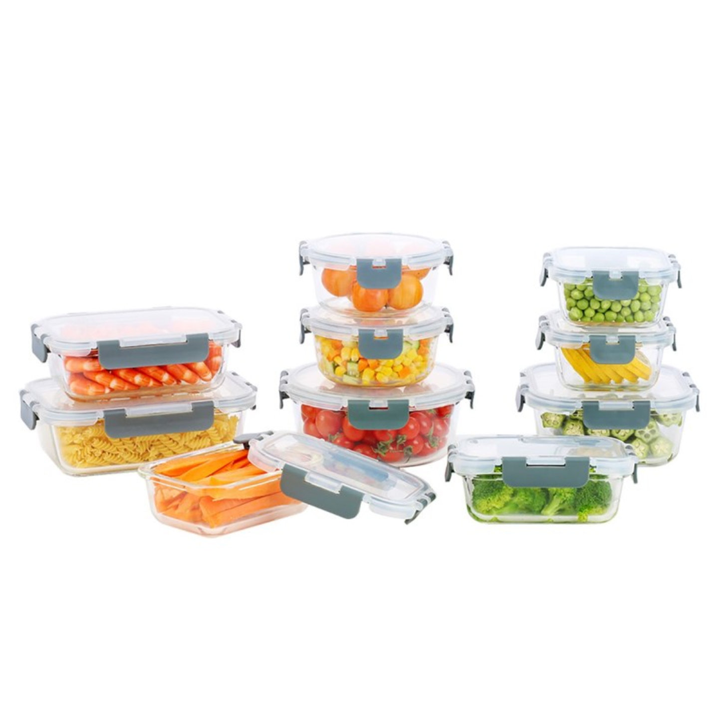 20 PIECE GLASS FOOD STORAGE SET WITH CLIP LID