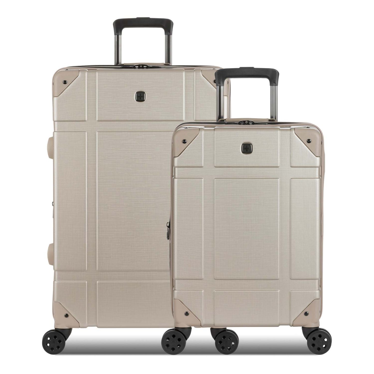 7639 EXPANDABLE 2PC TRUNK HARDSIDE SPINNER SET SAND