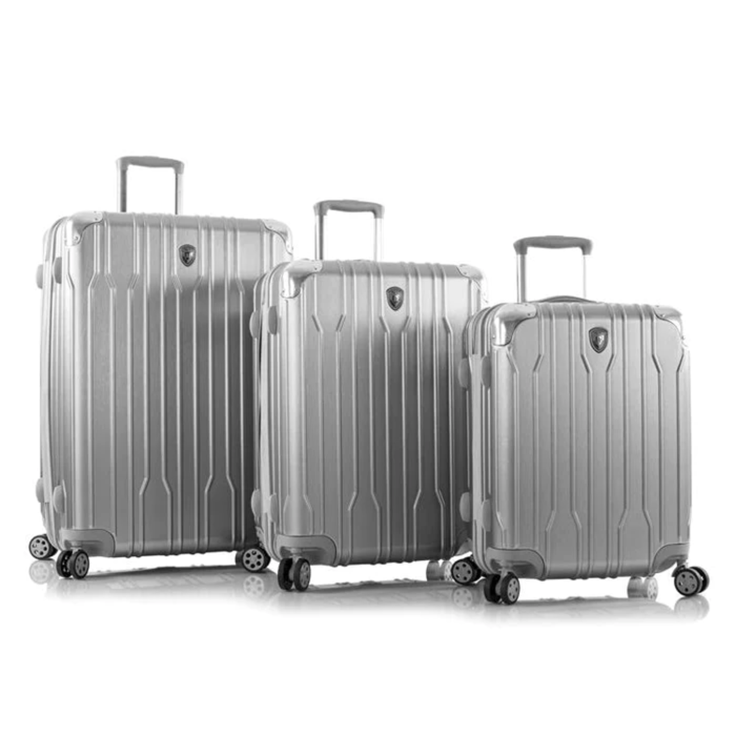 HEYS XTRAK PC COMPOSITE 3PC LUGGAGE SET - SILVER
