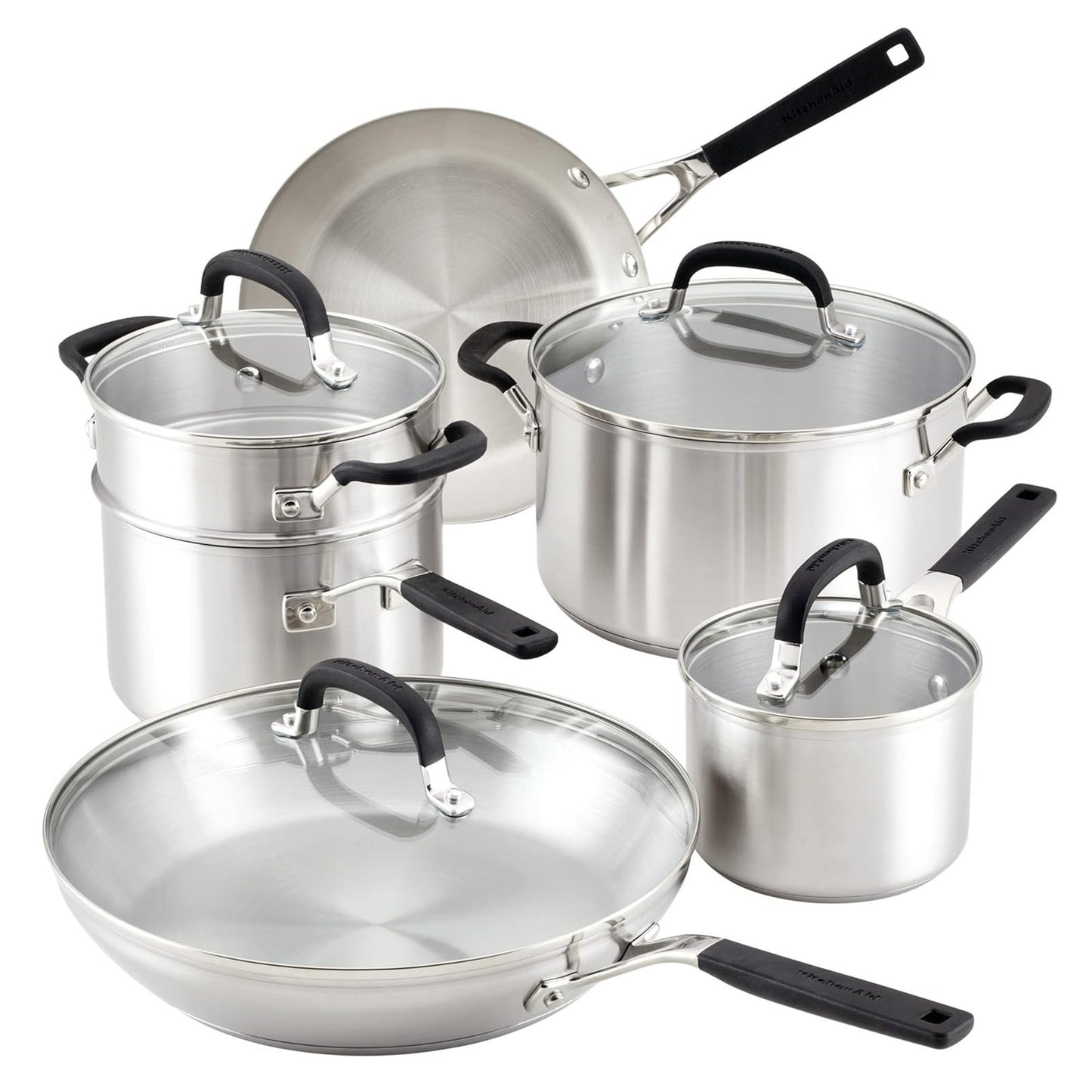 10PC STAINLESS STEEL INDUCTION COOKWARE SET