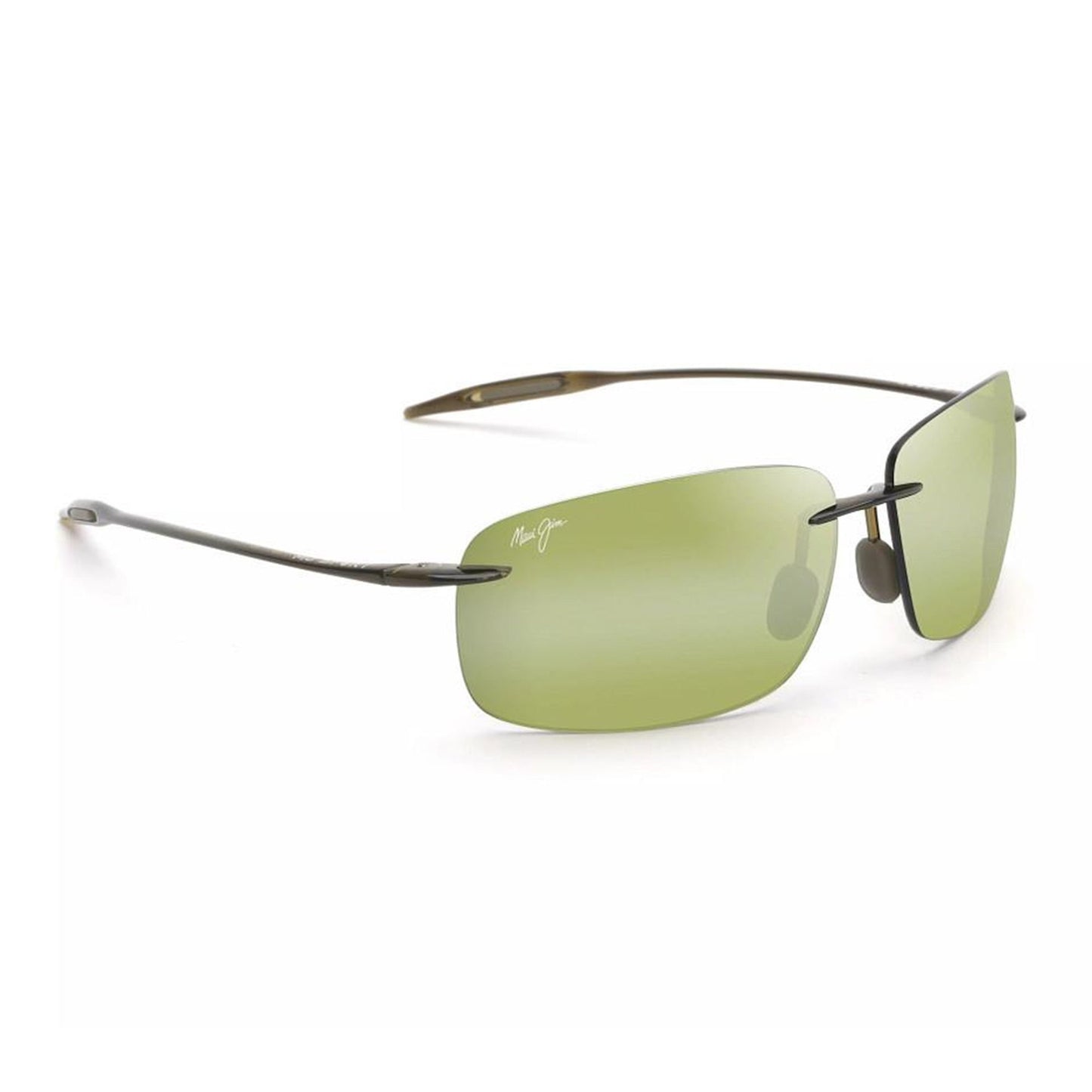 BREAKWALL POLARIZED SUNGLASSES SHINY KHAKI GREEN FRAME MAUI HT LENS