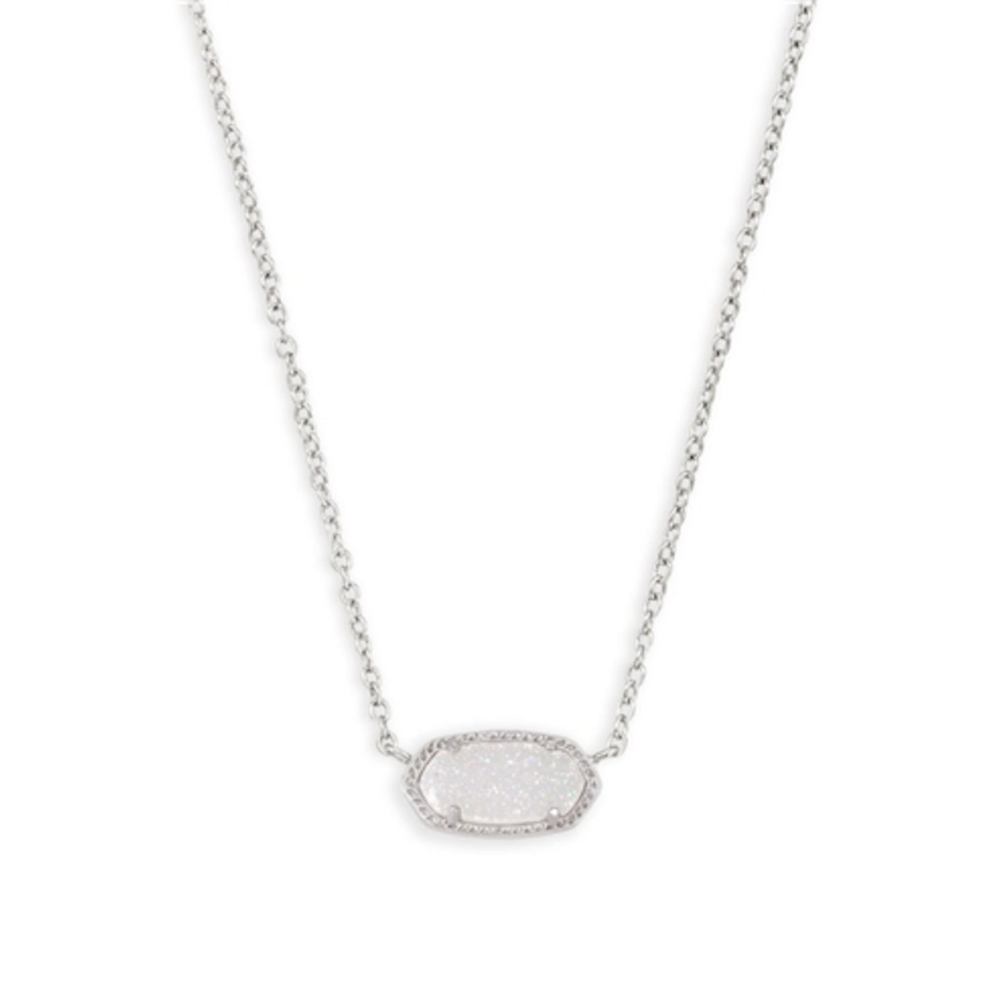 ELISA NECKLACE, RHOD IRIDESCENT DRUSY