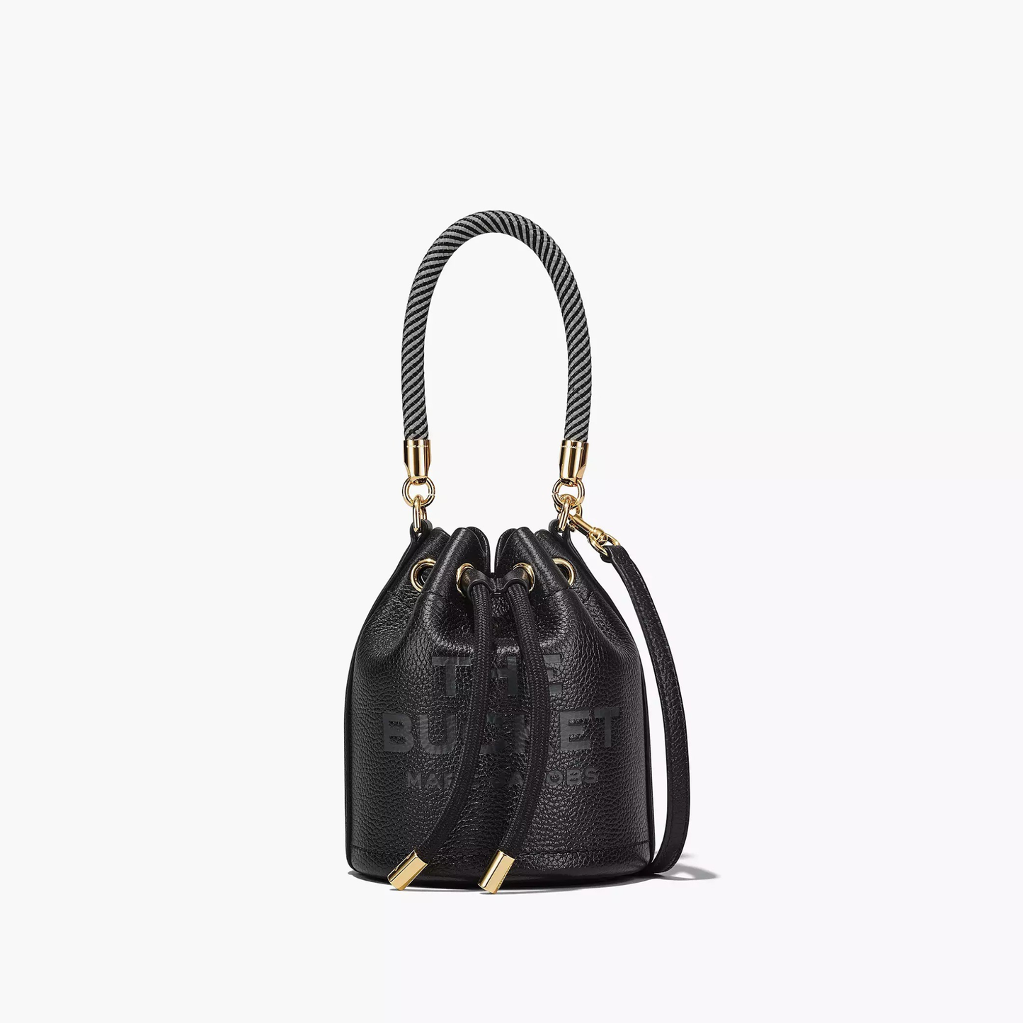 MARC JACOBS LEATHER BUCKET BAG (MINI, BLACK)