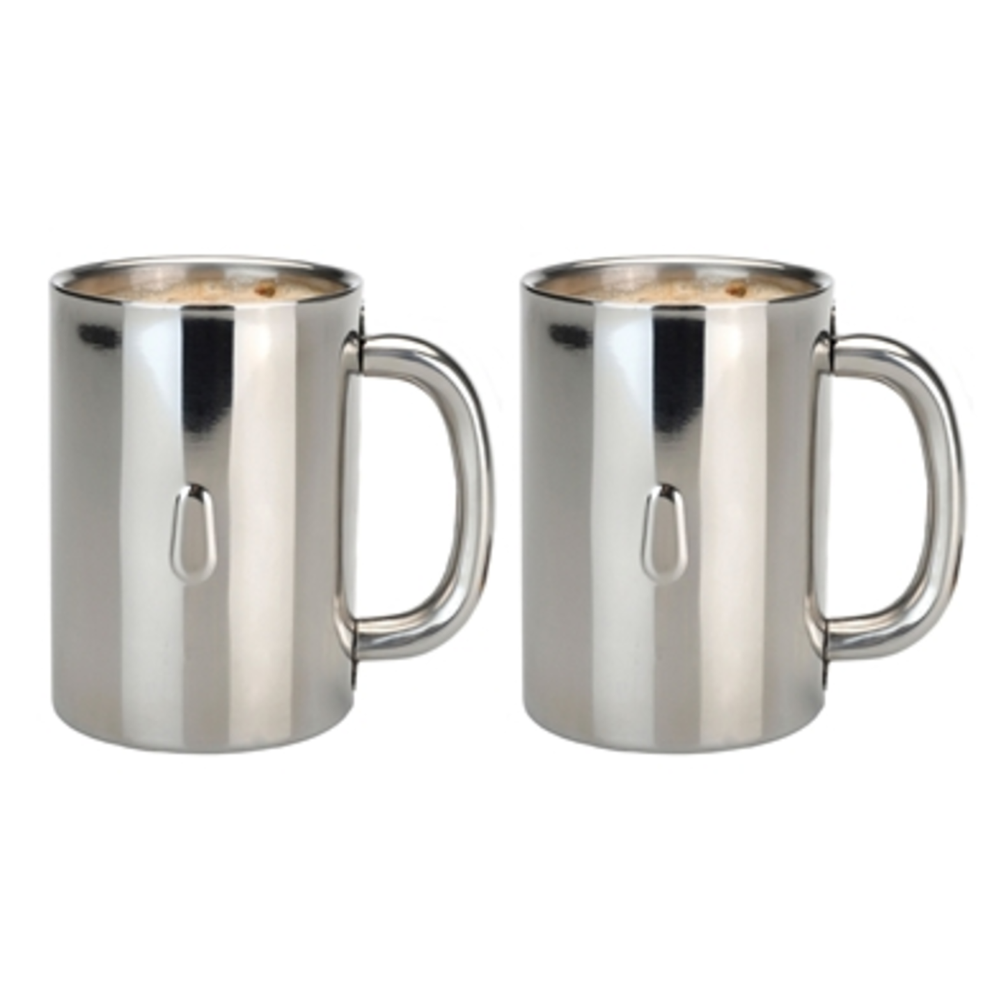 STRAIGHT 18/10 SS COFFEE MUG, SET OF 2, SILVER