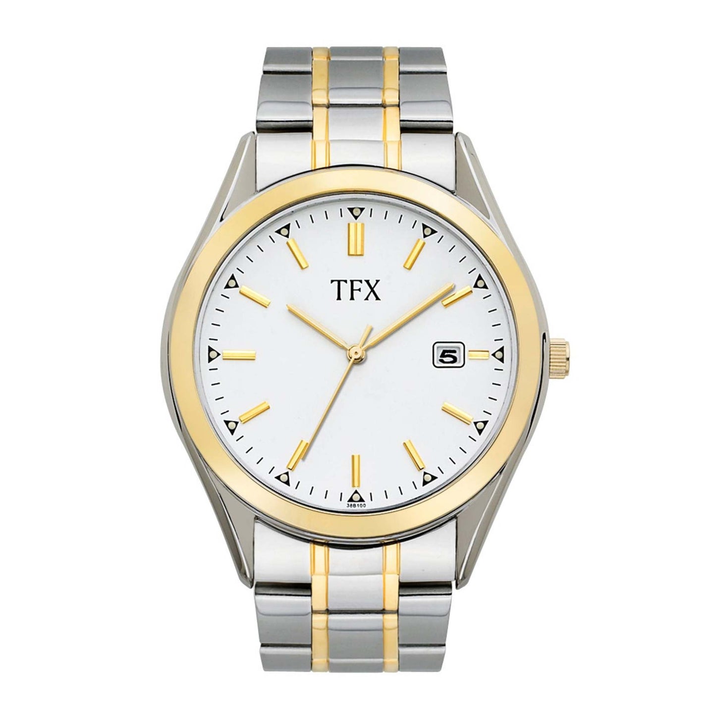 Men's TFX Two Tone Stainless Steel Watch, White Dial