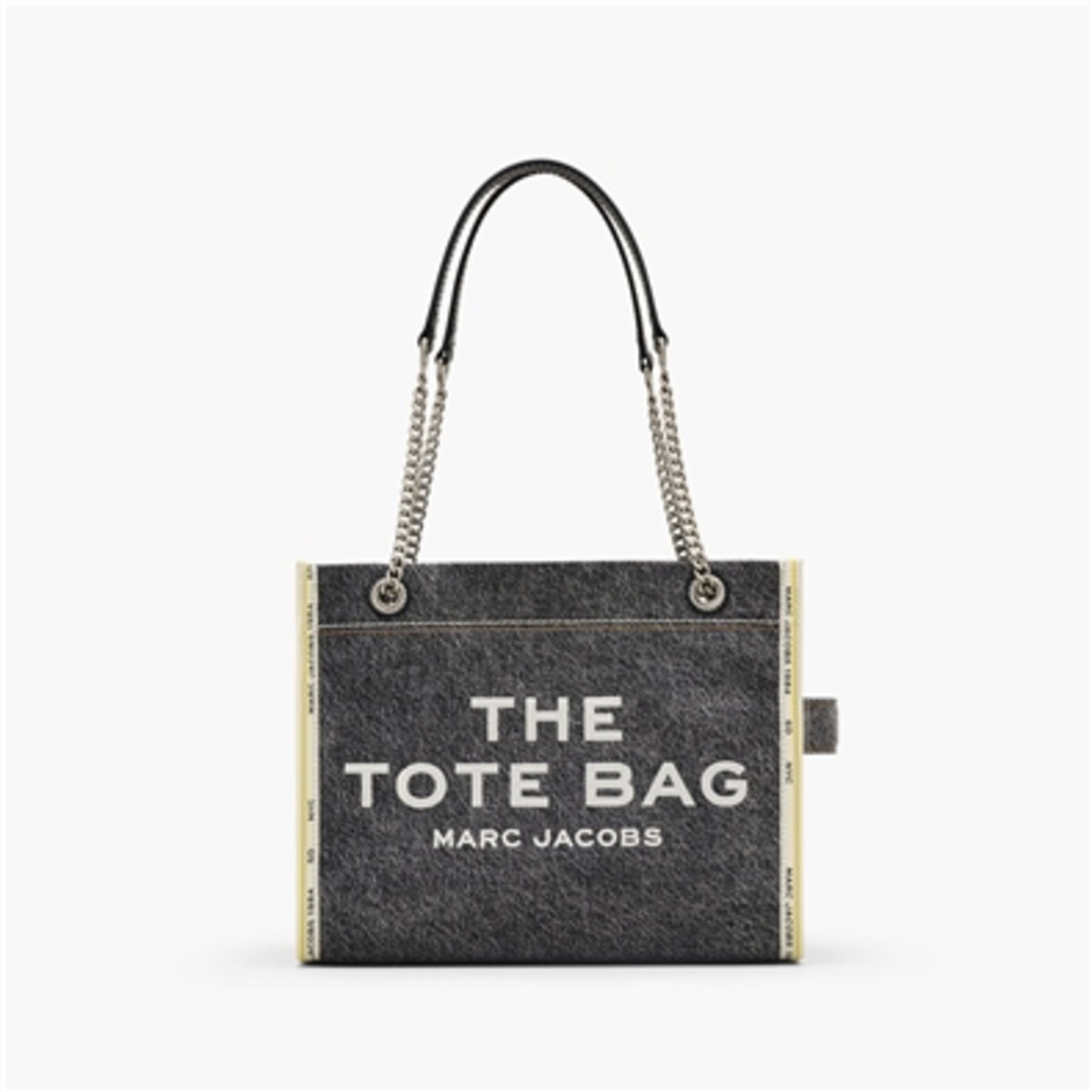 THE DENIM CHAIN MEDIUM TOTE BAG, BLACK WASH