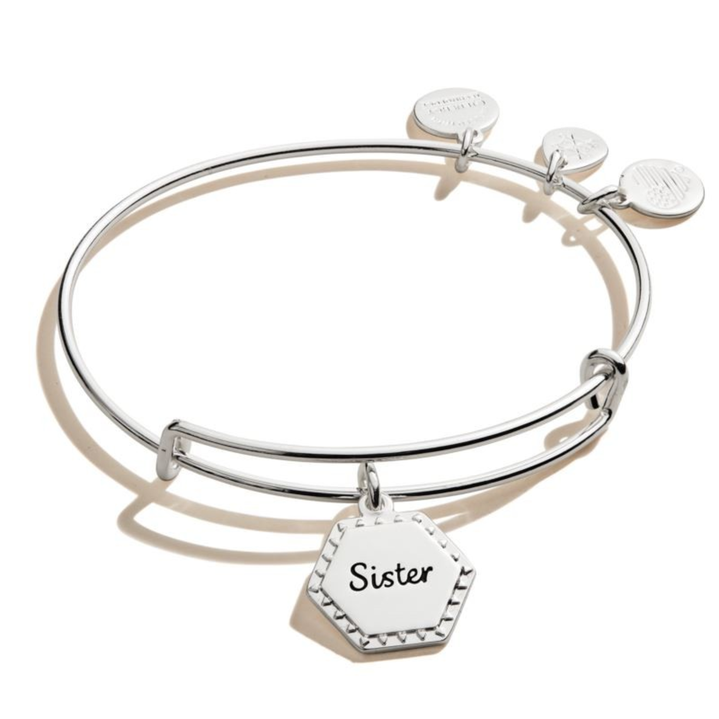 SISTER CHARM BANGLE - SHINY ANTIQUE SILVER