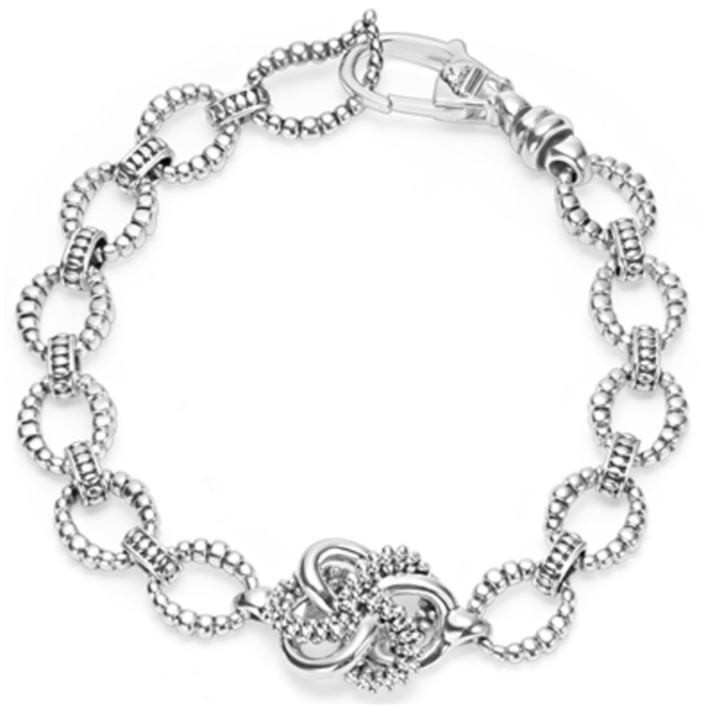 LOVE KNOT STATION LINK BRACELET, MEDIUM