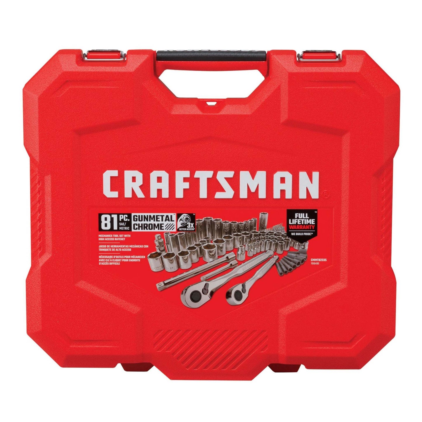 81PC STANDARD & METRIC CHROME MECHANIC'S TOOL SET