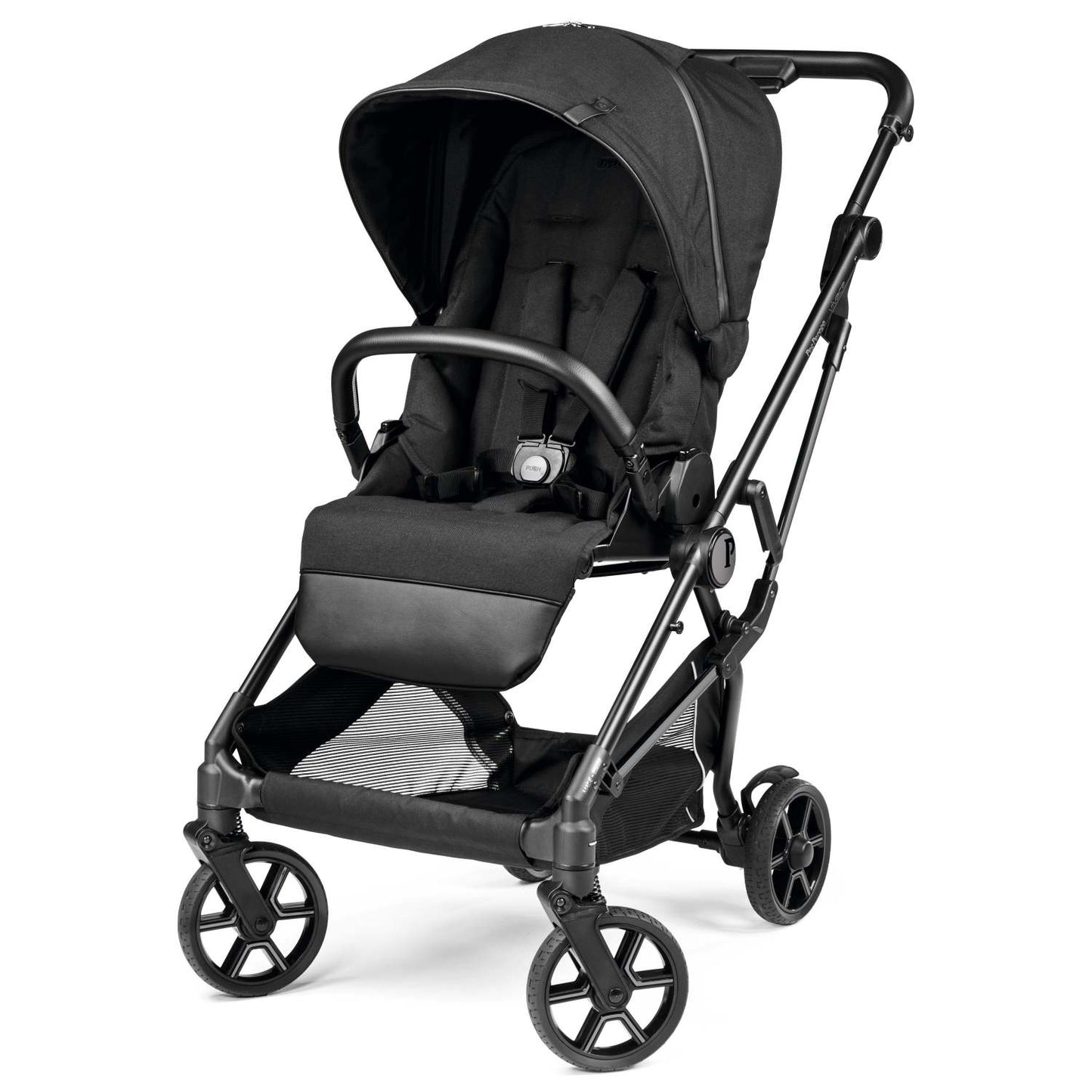 VIVACE SINGLE STROLLER W/ REVERSIBLE SEAT & BOOT TRUE BLACK