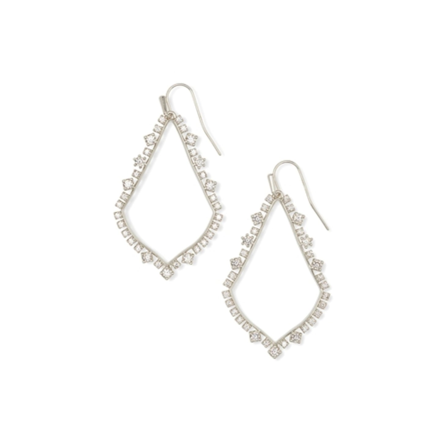 SOPHEE CRYSTAL DROP, RHODIUM METAL WHITE CZ
