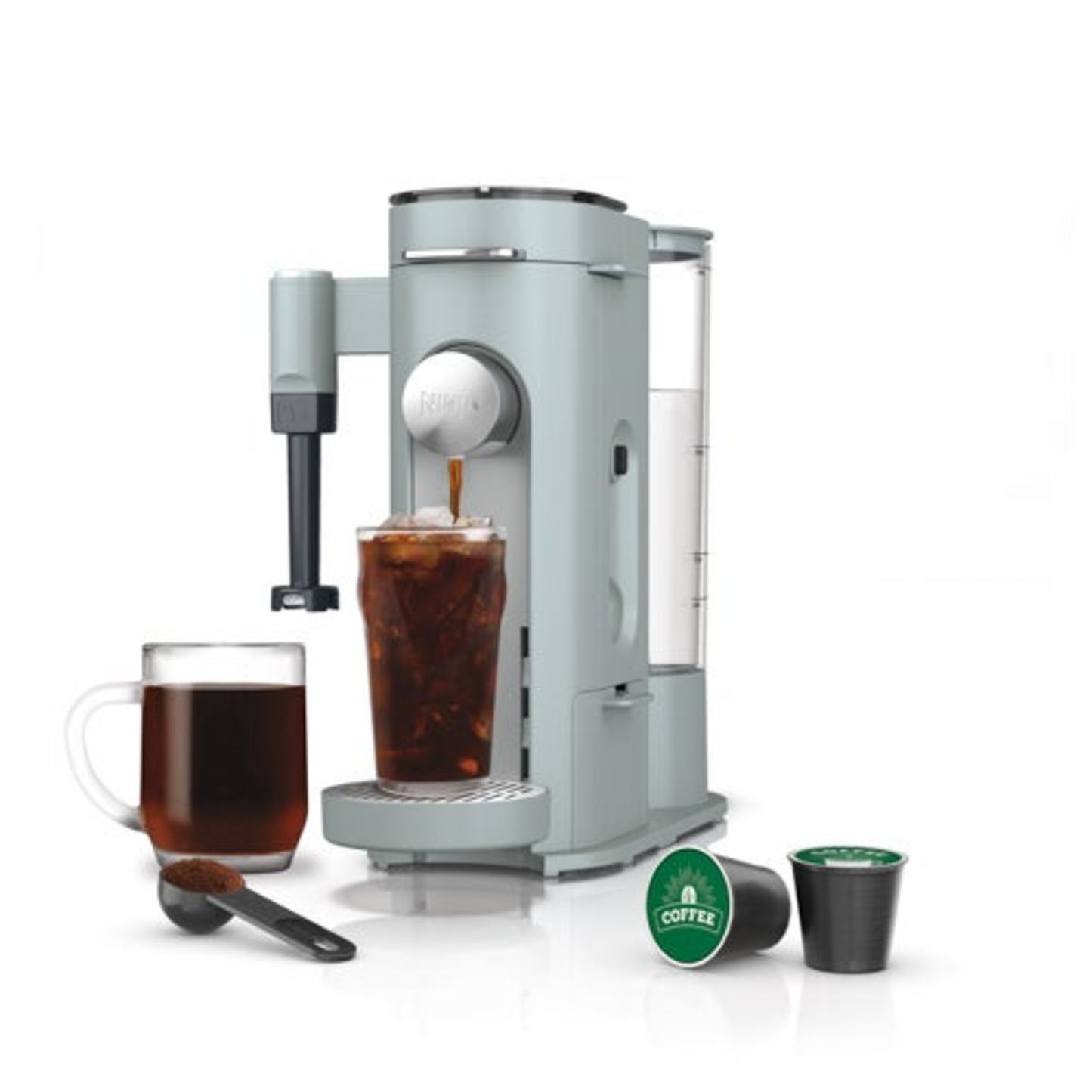 SINGLE-SERVE PODS & GROUNDS SPECIALTY COFFEE MAKER GLACIER BLUE