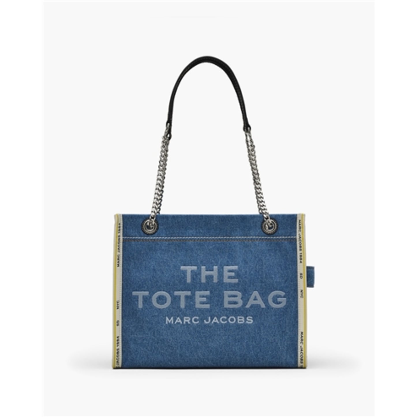 THE DENIM CHAIN MEDIUM TOTE BAG, LIGHT WASH