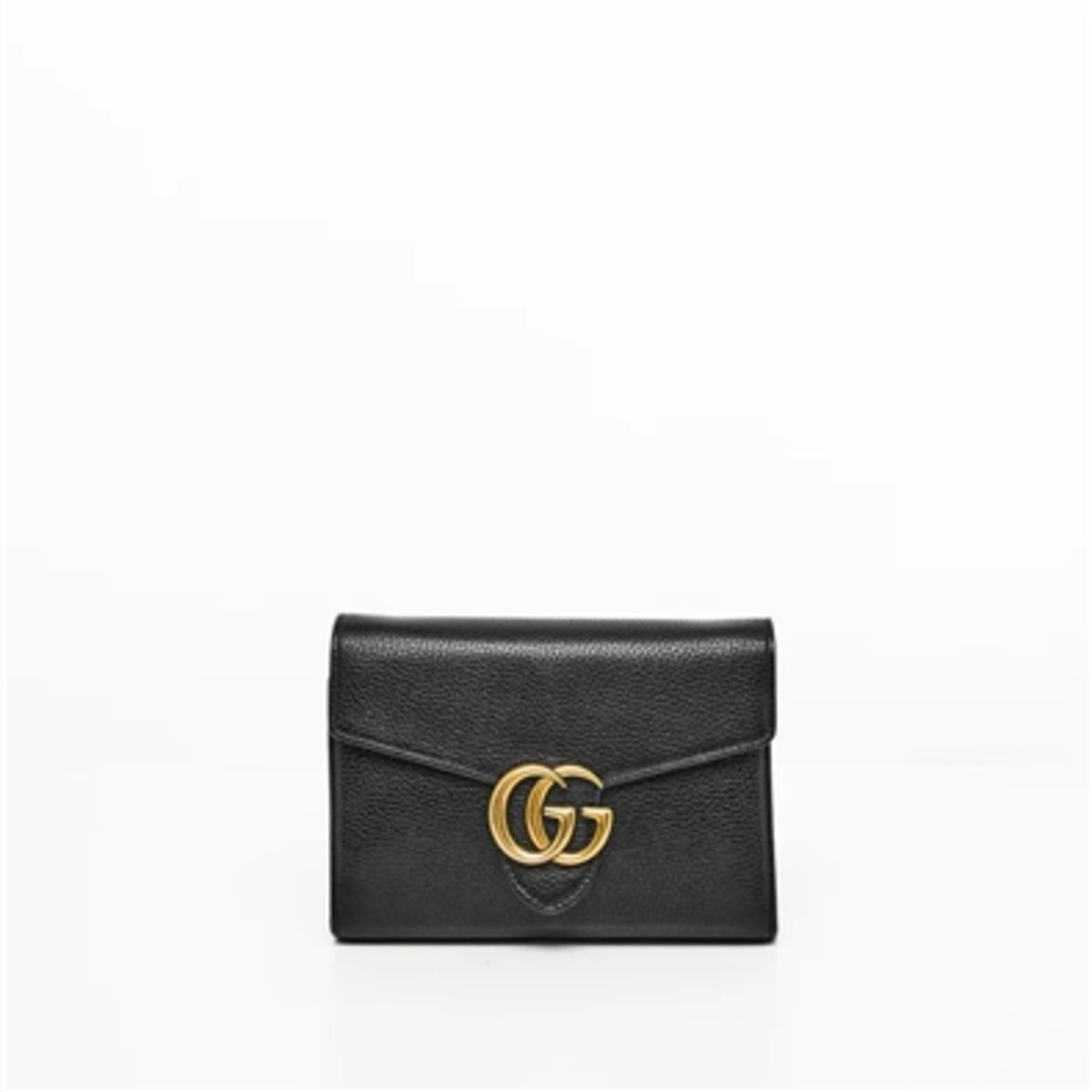 GG MARMONT LEATHER FOLDING WALLET, BLACK (NERO)