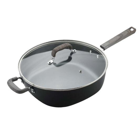 Extra Deep 5qt Nonstick Frying Pan w/ 12" Glass Lid Gray