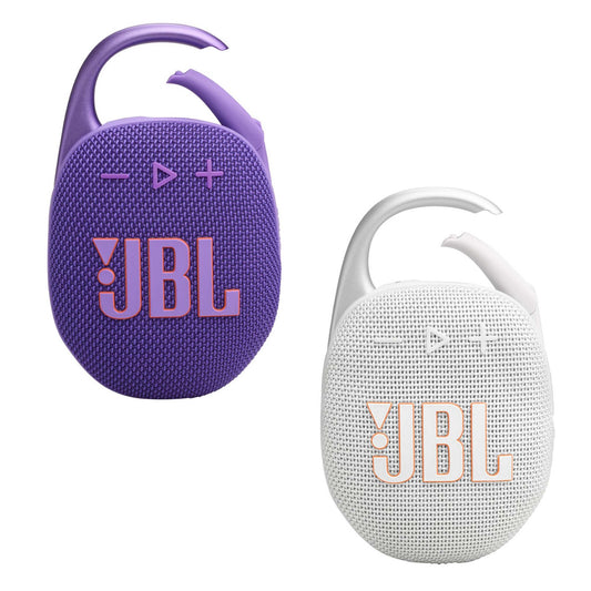 CLIP 5 ULTRA-PORTABLE  WATERPROOF SPEAKER - 2PC KIT PURPLE/WHITE