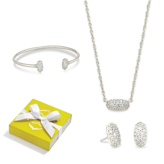 GRAYSON SILVER CRYSTAL 3PC SET, SILVER CRYSTAL