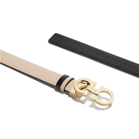 Reversible Gancini Belt, Black Macadamia