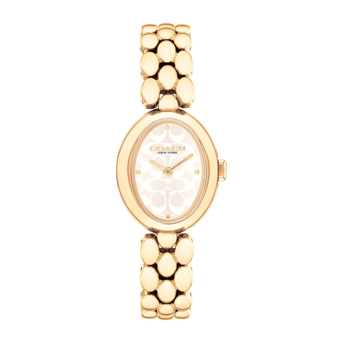 LADIES' SAMMY OVAL STAINLESS STEEL WATCH, "C" DIAL