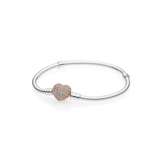 MOMENTS PAVE HEART CLASP BRACELET