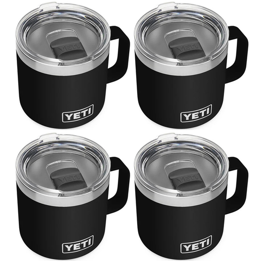 YETI RAMBLER 14 OZ. MUG WITH MAGSLIDER LID - BLACK (4-PACK)