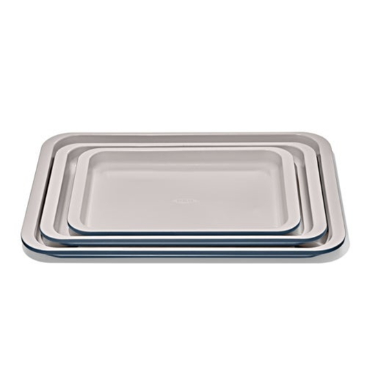 GOOD GRIPS 3PC NS PRO CERAMIC COATED METAL BAKEWARE SET STORM BLUE